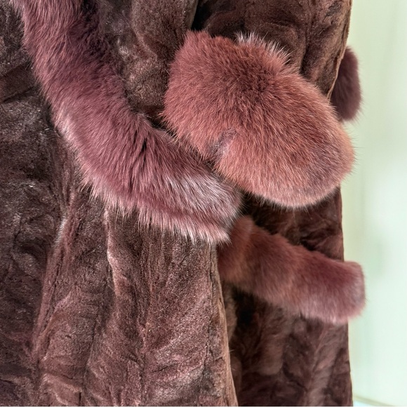 Natural mink and fox fur winter long coat One Size Retail 8500$ - Picture 6 of 10